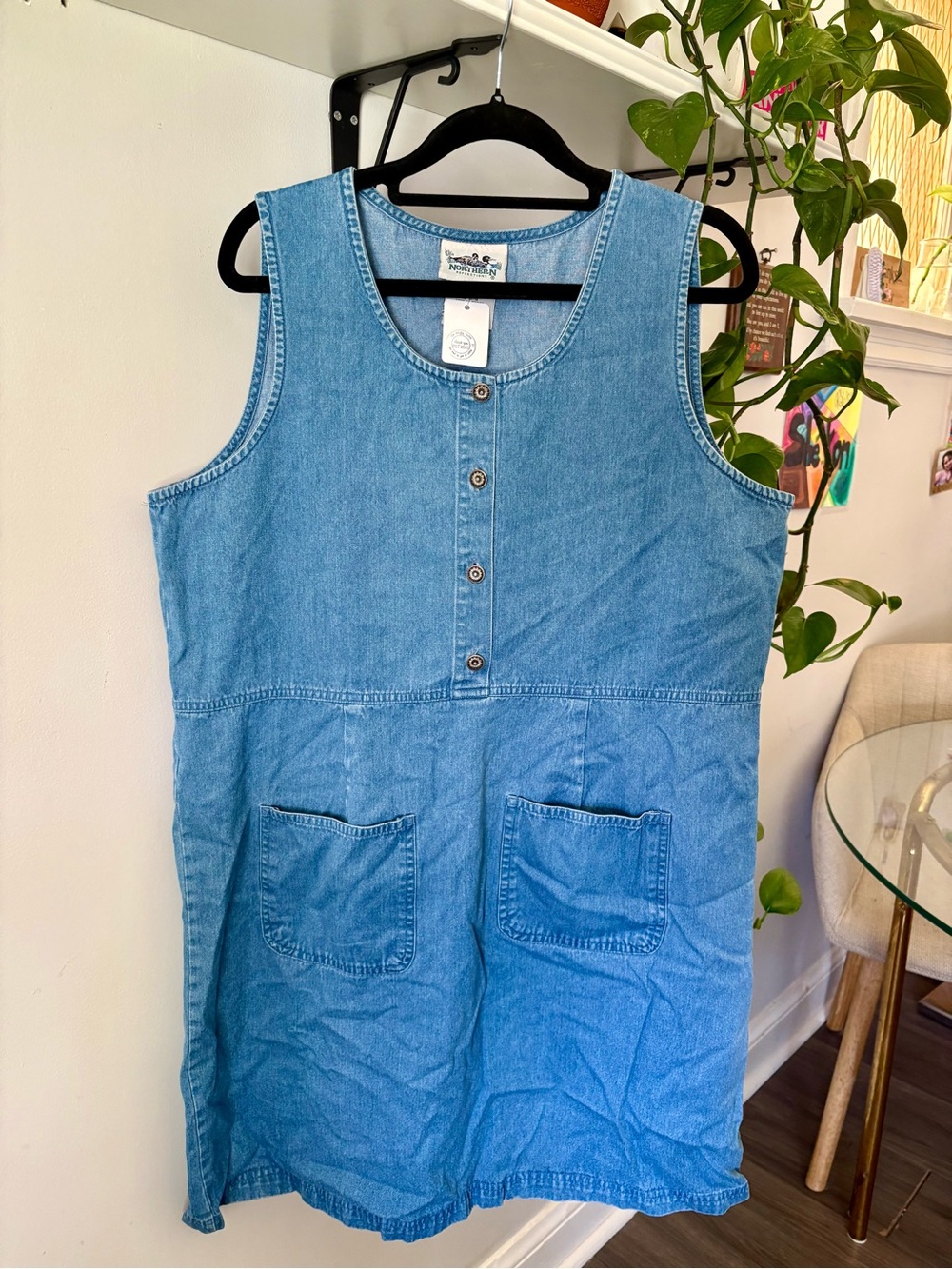 Northern Reflections Light Blue Denim Sleeveless Shift Dress
